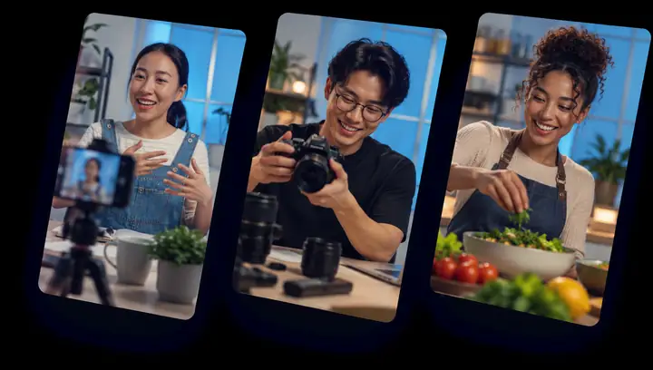 Trois clips vidéo verticaux courts prêts à être publiés